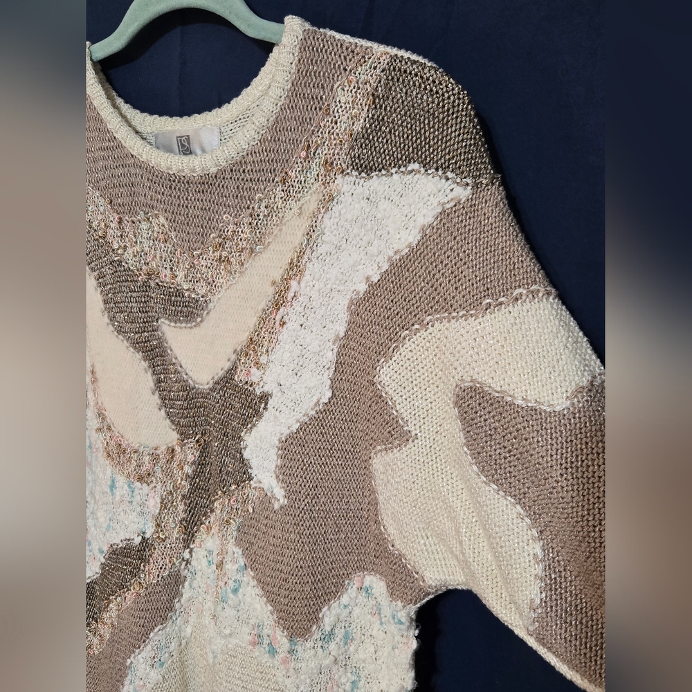 Illustrations Sweater - Patchwork - Abstract Pattern - Metallic Thread- Size M - Picture 4 of 9
